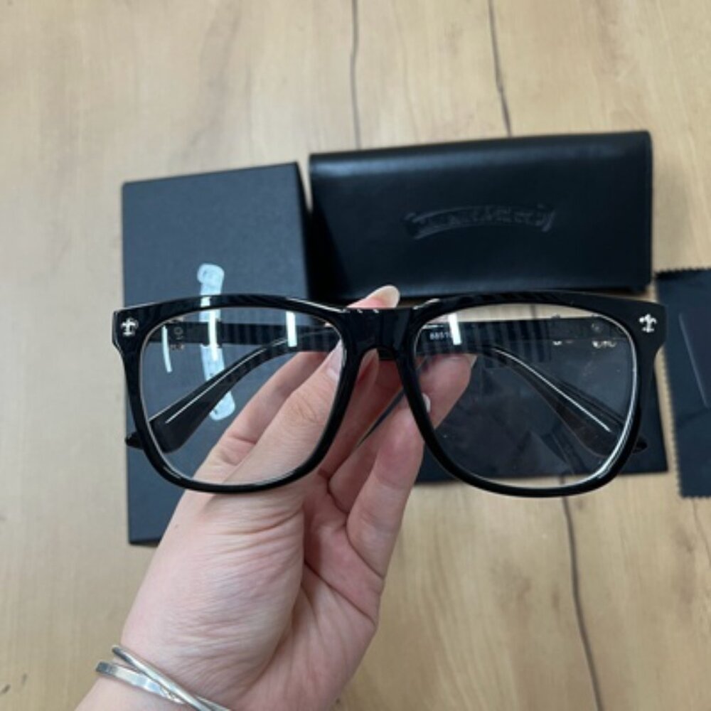 Chrome Hearts black frame glasses